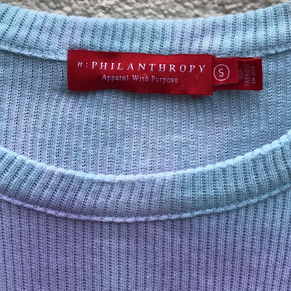 NWOT! - n:PHILANTHROPY Suri Pastel 100% Cotton Tie Dye Short Sleeve Bodysuit - Picture 3 of 10